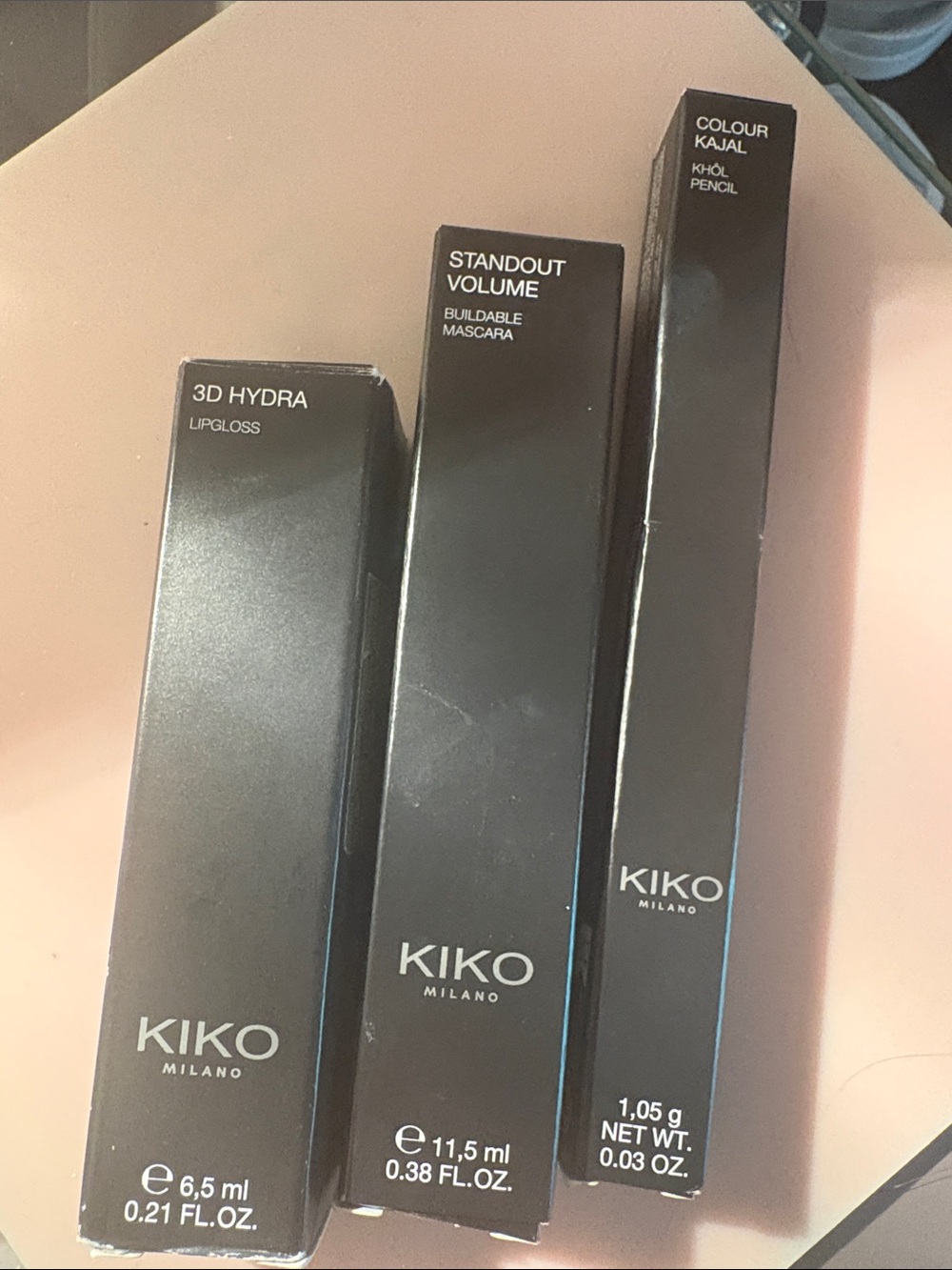 Kiko Milano mascara, eyeliner and special edition gloss packaging